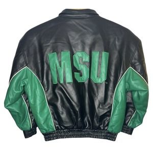 Vintage Essex Manufacturing Michigan State Spartans Poly Jacket Large Rare
